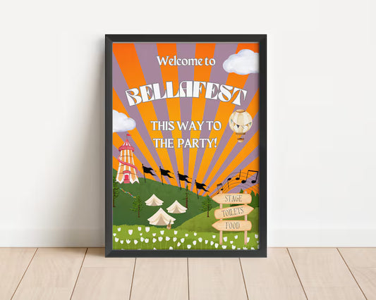 Festival Birthday Poster, Festival Theme Party Print, Hen Stag Party Art, Festival Party Wall Art, Party Decor Festival Style, Party Signage