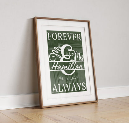 Custom Wedding Gift Keepsake, Wall Art for Her Him, Personalised Anniversary Poster Husband Wife, Wedding Keepsake, Special Date Anniversary