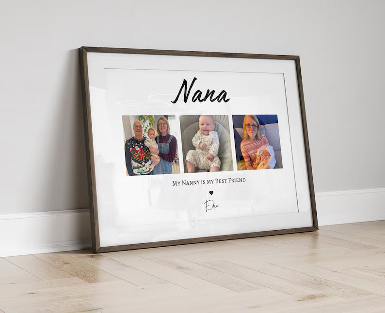Custom Nana Gift Print, Personalised Nanny Birthday Gift, Mum Thank You Frame, Grandchildren Photo, Granny Grandma Milestone Gift from Child