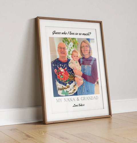 Custom Nana & Grandad Photo Gift Print, Personalised Nanny Granddad Gift from Grandchildren, Gran Birthday Gift, Grandma Print, Fathers Day