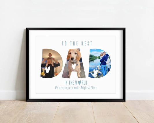 Custom Dad Photo Letters Print, Personalised Daddy Birthday Gift from Son Daughter, Present for New Dad, Fathers Day Gift for New Dast
