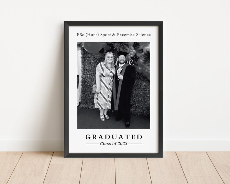 Personalised Graduation Gift, Graduation Photo Gift for Him Her, University Leaving Gift, Gift for Son Daughter, Celebration Career Wall Art