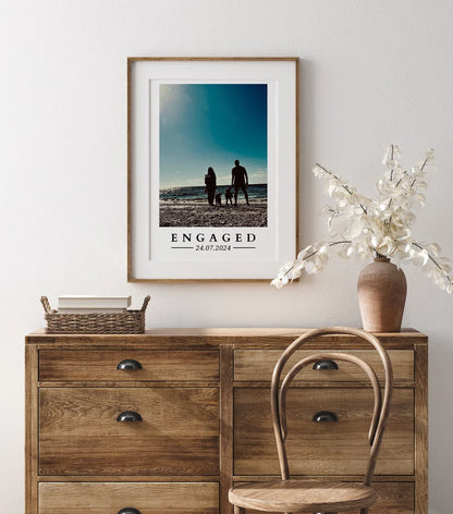 Personalised Engagement Gift, Engaged Photo Gift Couple, Custom Photo Print for Fiance, Husband Wife to Be, Valentines Day Gift, Anniversary