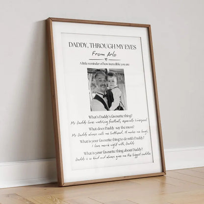 Personalised Father’s Day Gift from Child, Daddy Birthday Gift from Son Daughter, Custom Photo Gift for Dad, Kids Sayings, Cute Dad Keepsake