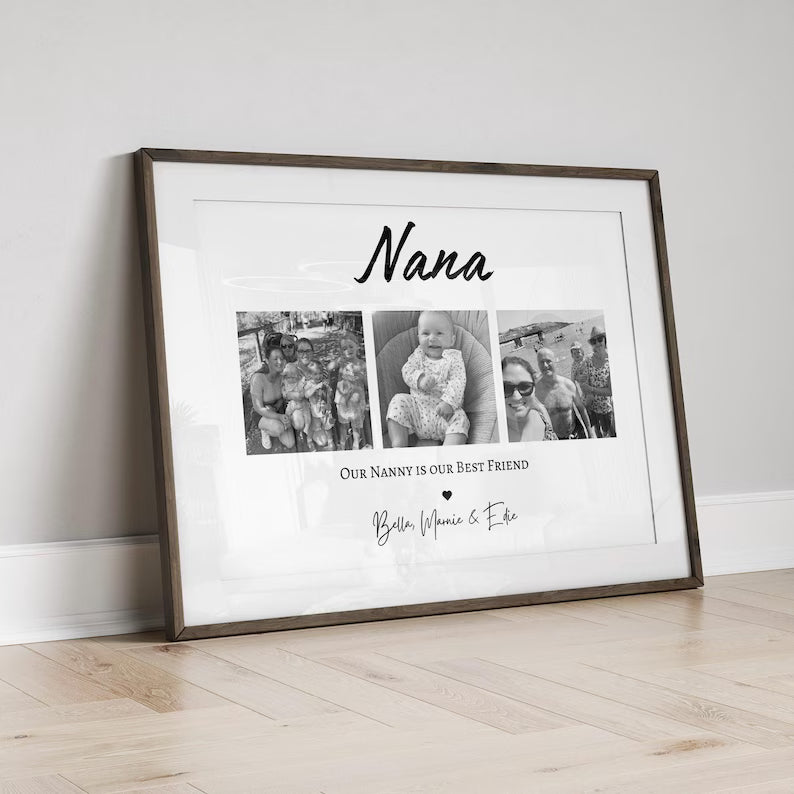 Custom Nana Gift Print, Personalised Nanny Birthday Gift, Mum Thank You Frame, Grandchildren Photo, Granny Grandma Milestone Gift from Child