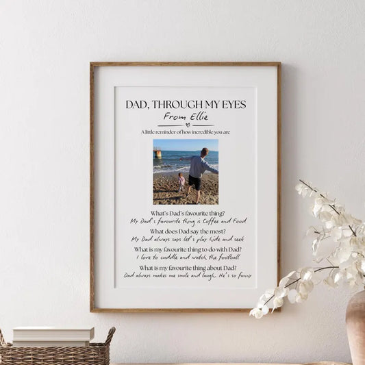 Personalised Father’s Day Gift from Child, Daddy Birthday Gift from Son Daughter, Custom Photo Gift for Dad, Kids Sayings, Cute Dad Keepsake