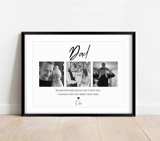 Custom Dad Gift, Personalised Gift from Son Daughter, Daddy Birthday Father's Day Print, Family Wall Art, Birthday Gift for New Daddy Baby