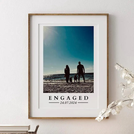 Personalised Engagement Gift, Engaged Photo Gift Couple, Custom Photo Print for Fiance, Husband Wife to Be, Valentines Day Gift, Anniversary