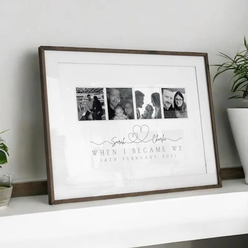 Anniversary Photo Print, Minimalist Line Art, Gift for Girlfriend Wife Fiance, Gift for Her Him, First Anniversary Celebration, Birthday