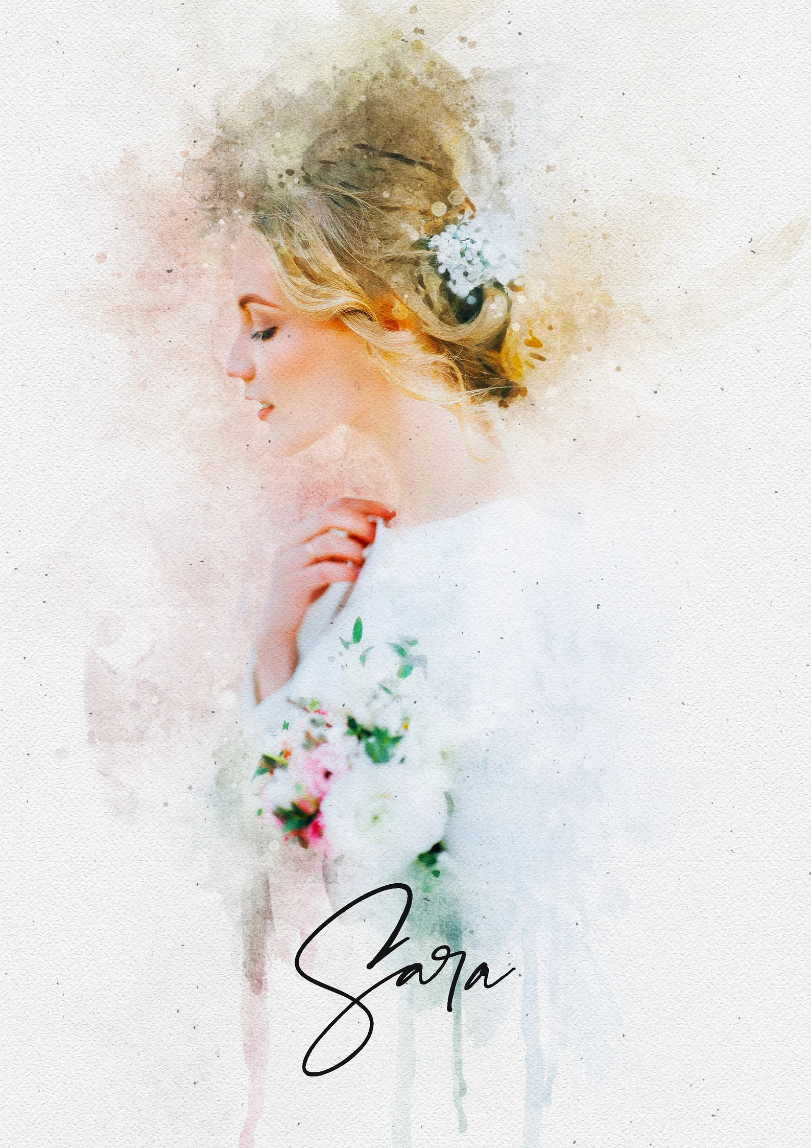 Custom Wedding Portrait - Watercolour Couple Illustration | Personalised Anniversary Gift, Handmade Painting from Photo