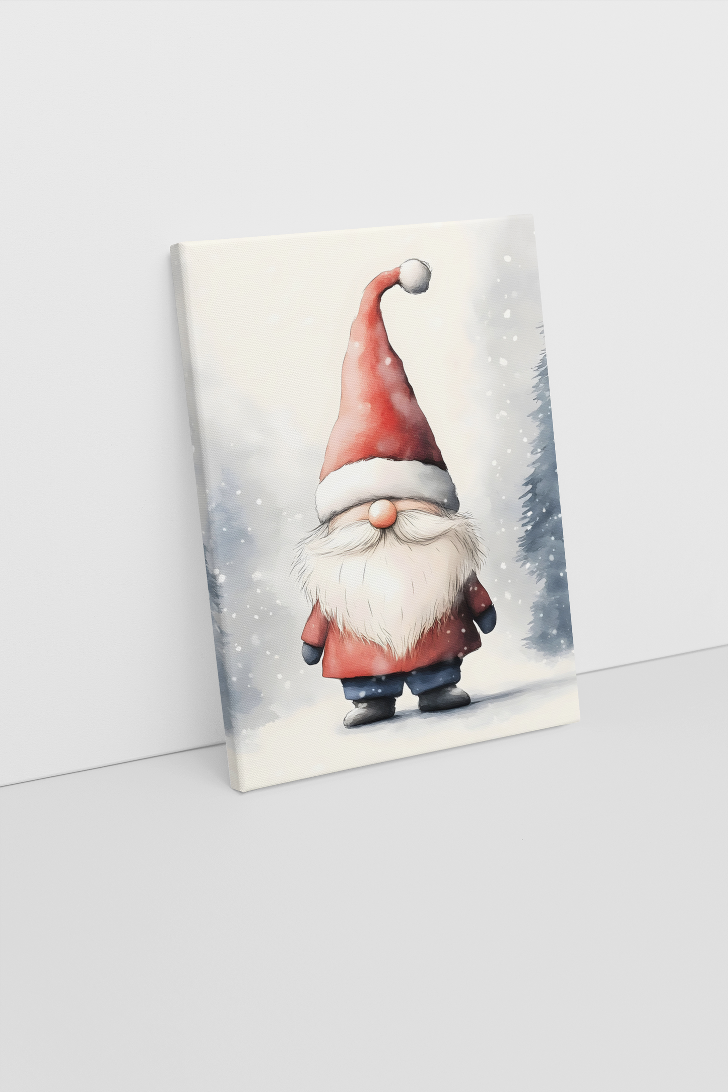 Christmas Town Winter Wonderland Canvas Art – Snowy Lantern Scene