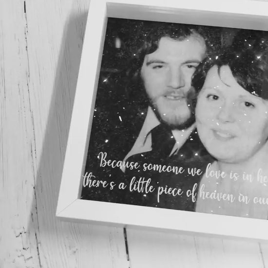 Personalised Diamond Dust Photo Frame White