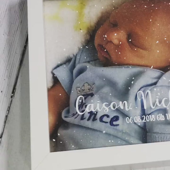 Baby Diamond Dust Photo Frame White