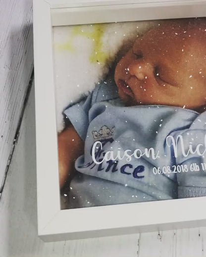 Baby Diamond Dust Photo Frame White