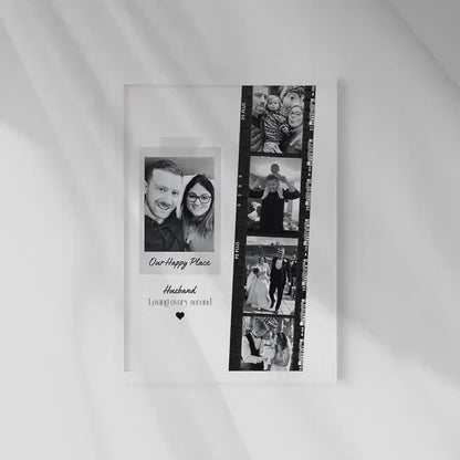 Personalised Husband Photo Collage Gift – Custom Couple Print with Film Strip Style – Romantic Anniversary or Valentine’s Day Gift for Him