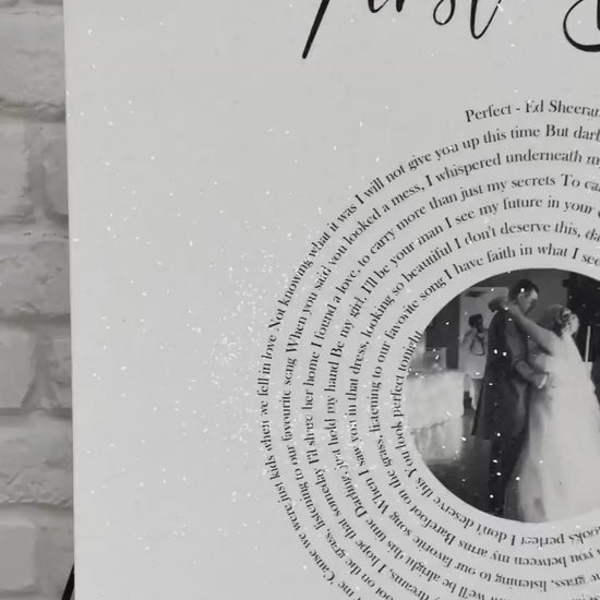 Personalised Vinyl Record Canvas Print Sparling Front View