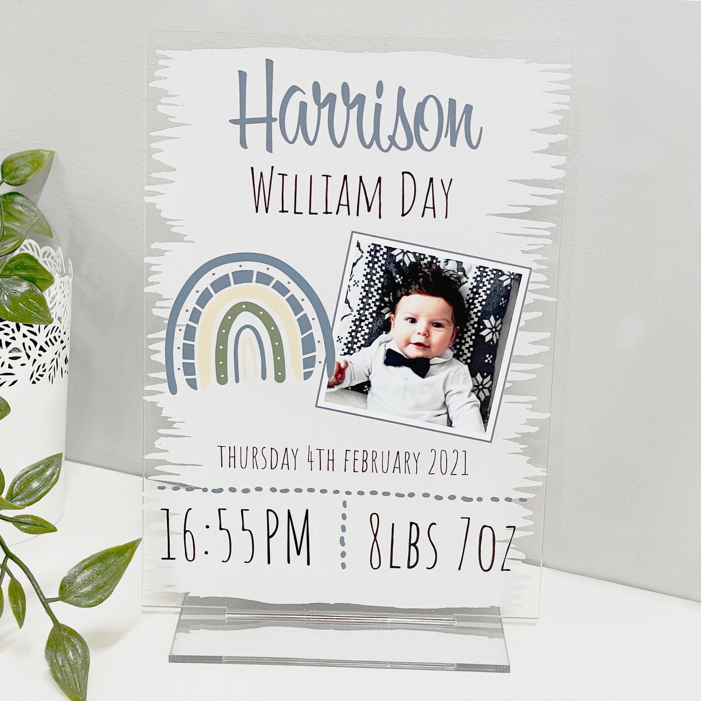 Birth Announcement Plaque – Personalised Birth Details